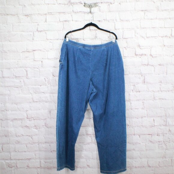 LL Bean Perfect Fit Pants Denim Straight Leg Stonewashed Size 1X Plus - Picture 6 of 11